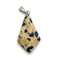 Gemstone Vedhæng Smykker, Natursten, Rhombus, Unisex, flere farver til valg, 15x29mm, Solgt af PC