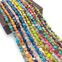 Gemstone Jewelry Beads Impression Jasper Flat Round DIY Sold Per Approx 38 cm Strand