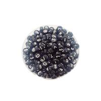 Numero Acrylic Bead, acrilico, pittura, DIY, nero, 4x7mm, Appross. 3600PC/borsa, Venduto da borsa