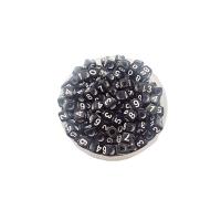 Numero Acrylic Bead, acrilico, pittura, DIY, nero, 6x6mm, Appross. 3000PC/borsa, Venduto da borsa