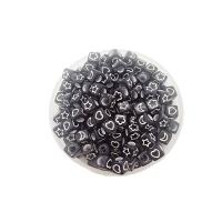 Spray Painted Acrylic Beads Square mixed pattern & DIY black Approx Sold By Bag