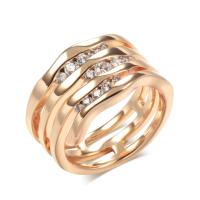 Kubieke Circonia Micro Pave Brass Ring, Messing, rose goud plated, verschillende grootte voor keus & micro pave zirconia & voor vrouw, rose goud kleur, nikkel, lood en cadmium vrij, 13mm, Verkocht door PC