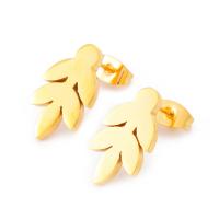 Stainless Steel Stud Earrings 304 Stainless Steel Vacuum Ion Plating fashion jewelry & for woman golden Sold By Pair