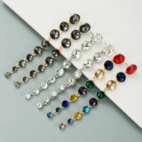 Rhinestone Ørering, Zinc Alloy, mode smykker & for kvinde, flere farver til valg, nikkel, bly & cadmium fri, 120x15mm, Solgt af par