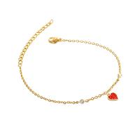 Pulseira de aço titânio, Partículas de aço, with 4.5cm extender chain, Coração, banhado a cores de alta qualidade de ouro, joias de moda & para mulher & com strass, dourado, comprimento Aprox 15.5 cm, vendido por PC