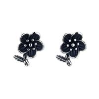 Sterling Silver Jewelry Earring, 925 Sterling Silver, Flower, snasta, jewelry faisin & do bhean, 7mm, Díolta De réir Péire