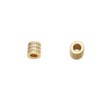 Χάντρες Brass Spacer, Ορείχαλκος, 18K επιχρυσωμένο, DIY & μικρο ανοίξει κυβικά ζιρκονία, 6x6x6.50mm, Sold Με PC