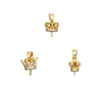 Attache à vis en laiton, couronne, Plaqué or 18K, DIY & styles différents pour le choix & pavé de micro zircon, Vendu par PC