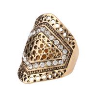 Strass vinger Ring, Zinc Alloy, antiek goud plated, mode sieraden & verschillende grootte voor keus & voor vrouw & met strass, nikkel, lood en cadmium vrij, 29mm, Verkocht door PC