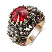 Strass vinger Ring, Zinc Alloy, plated, mode sieraden & verschillende grootte voor keus & voor vrouw & met strass, meer kleuren voor de keuze, nikkel, lood en cadmium vrij, 15mm, Verkocht door PC