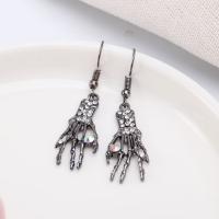 Zinc Alloy Drop Earring, Halloween Jewelry Gift & voor vrouw & met strass, nikkel, lood en cadmium vrij, 29x11mm, Verkocht door pair