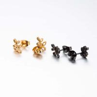 Roestvrij staal Stud Earrings, 304 roestvrij staal, Boom, mode sieraden & voor vrouw, meer kleuren voor de keuze, 9x6mm, Verkocht door pair