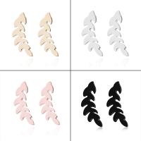 Roestvrij staal Stud Earrings, 304 roestvrij staal, Blad, mode sieraden & voor vrouw, meer kleuren voor de keuze, 12x4mm, 12paren/Bag, Verkocht door Bag