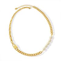 Collar de Perlas Natural de Freshwater, Partículas de acero, con Perlas cultivadas de agua dulce, con 5cm extender cadena, para mujer, más colores para la opción, 8mm, longitud aproximado 40 cm, Vendido por UD