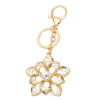 Zinc Alloy Key Lås, Flower, forgyldt, for kvinde & med rhinestone, flere farver til valg, nikkel, bly & cadmium fri, 61x57mm, Solgt af PC