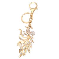 Zinc Alloy Key Lås, Peacock, forgyldt, for kvinde & med rhinestone, flere farver til valg, nikkel, bly & cadmium fri, 82x41mm, Længde 5.9 inch, Solgt af PC