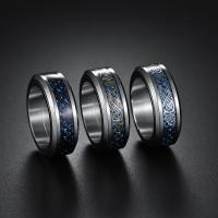 Titantium Steel Finger Ring, Titanium Steel, -val Szénszál, divat ékszerek & egynemű & különböző méretű a választás, több színt a választás, 8x2.30mm, Által értékesített PC