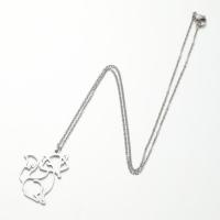 Titanium Steel Necklace Fox Vacuum Ion Plating fashion jewelry & for woman & hollow Length 45 cm Sold By PC