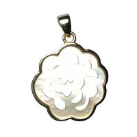 Natural White Shell Pendler, Hvid Lip Shell, med Zinc Alloy, 18K forgyldt, hule, hvid, 17.30mm, Solgt af PC