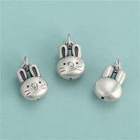 Pendentif en argent Sterling 925, lapin, DIY, 11x15.70mm, Trou:Environ 4mm, Vendu par PC