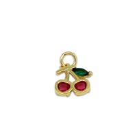 Cubic Zirconia Micro Pave Brass Pendant Cherry 18K gold plated micro pave cubic zirconia Sold By PC