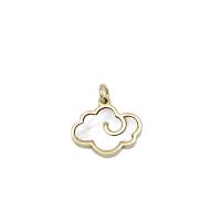 Natural White Shell Pendler, Messing, med White Shell, Cloud, 18K forgyldt, du kan DIY, 16.50x15mm, Solgt af PC