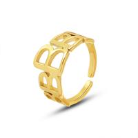 Partículas de acero Anillo de dedo Cuff, Letra B, para mujer, más colores para la opción, 8mm, tamaño:7, Vendido por UD