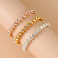 Rhinestone Bracelet Zinc Alloy fashion jewelry & for woman & with rhinestone nickel lead & cadmium free Sold Per Approx 7.28 Inch Strand