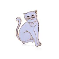 emalje broche, Zinc Alloy, Cat, guldfarve belagt, mode smykker & for kvinde, flere farver til valg, nikkel, bly & cadmium fri, 21x36mm, Solgt af PC