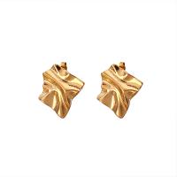 Boucle d'oreille Acier Titane, Plaqué or 18K, bijoux de mode & pour femme, Or, 26x24mm, Vendu par paire