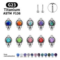 Titan Ohrpiercing, mit Opal, unisex & verschiedene Größen vorhanden, keine, 10PCs/Menge, verkauft von Menge