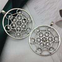 Sinc Alloy Hollow Pendants, Dreamcatcher, dath airgid antique plátáilte, DIY & log, 40x46mm, 200ríomhairí pearsanta/Lot, Díolta De réir Lot