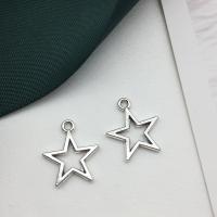 Sinkkiseos Star riipus, Tähti, antiikki hopea päällystetty, tee-se-itse & ontto, 13x19mm, 200PC/erä, Myymät erä