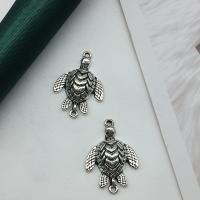 Sinc Alloy nascóirí, Turtle, dath airgid antique plátáilte, DIY, 20x28mm, 200ríomhairí pearsanta/Lot, Díolta De réir Lot