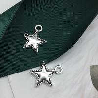 Sinc Alloy Star siogairlín, dath airgid antique plátáilte, DIY, 12x15mm, 200ríomhairí pearsanta/Lot, Díolta De réir Lot