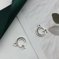 Sinc Alloy Pendants, Moon agus Star, dath airgid antique plátáilte, DIY & log, 13x14mm, 200ríomhairí pearsanta/Lot, Díolta De réir Lot