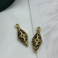 Zinc Alloy Hollow Pendants Rhombus antique gold color plated DIY Sold By Lot