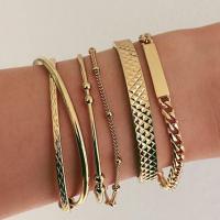 Zinc Alloy Armband-Set, gold plated, 5 stuks & mode sieraden & voor vrouw, nikkel, lood en cadmium vrij, Verkocht door Stel