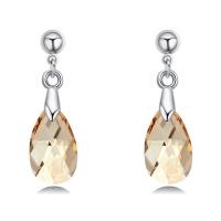 Crystal Øreringe, Zinc Alloy, med Østrigske krystal, Teardrop, platineret, for kvinde & facetteret, flere farver til valg, nikkel, bly & cadmium fri, 9x26mm, Solgt af par