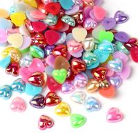 ABS Plastic Cabochon, Hart, plated, verschillende verpakkingen stijl voor keuze & DIY & verschillende grootte voor keus, gemengde kleuren, Verkocht door Bag