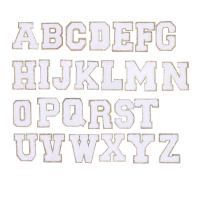 Nähen-auf Patch, Polyester, Alphabet-Buchstabe, DIY & verschiedene Stile für Wahl, weiß, verkauft von PC