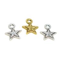 Cink Alloy Star Privjesak, Zvijezda, pozlaćen, možete DIY, više boja za izbor, nikal, olovo i kadmij besplatno, 7.50x9x2mm, 100računala/Torba, Prodano By Torba