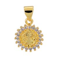 Cubic Zirconia Micro Pave Brass Pendant plated & micro pave cubic zirconia Sold By PC