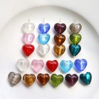 Håndlavede Lampeperler, Lampwork, Heart, du kan DIY, flere farver til valg, 15x15mm, Solgt af PC