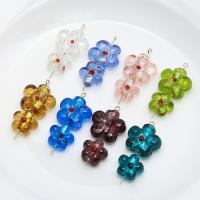 Ασημένιο Foil Lampwork Χάντρες, Γυάλινα, Λουλούδι, DIY & διαφορετικό μέγεθος για την επιλογή, περισσότερα χρώματα για την επιλογή, Sold Με PC