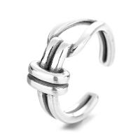 925 Sterling Silver Cuff finger ring, Justerbar & för kvinna, silver, Storlek:14, Säljs av PC