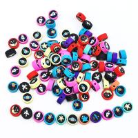 Polymer lerperler, Polymer Clay, Runde, du kan DIY, blandede farver, 10mm, Ca. 100pc'er/Bag, Solgt af Bag