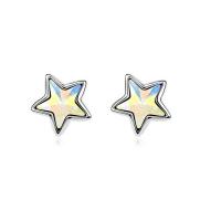 Austrian Crystal Earring Zinc Alloy with Austrian Crystal Star platinum plated for woman & faceted nickel lead & cadmium free Sold By Pair