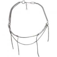 Collar de Aleación de Zinc, con metal, con 4cm extender cadena, chapado en color de plata, Doble capa & Joyería & para mujer, plateado, libre de níquel, plomo & cadmio, longitud 20 cm, 40 cm, Vendido por UD