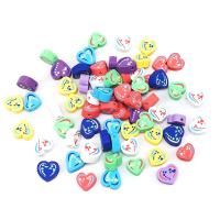 Abalorios de FIMO, Arcilla polimero, Corazón, Bricolaje, más colores para la opción, 10mm, aproximado 100PCs/Bolsa, Vendido por Bolsa